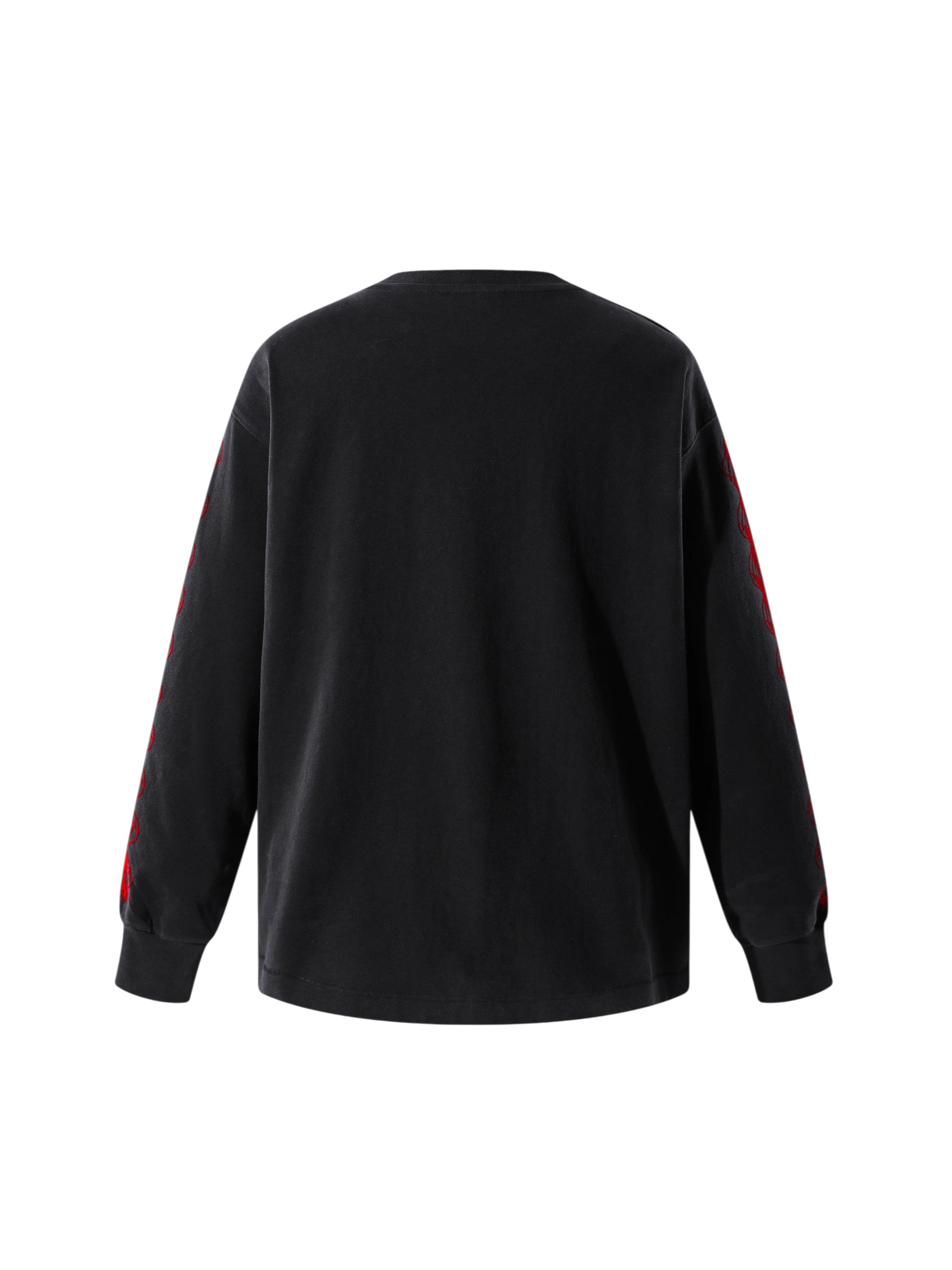 Dark Grey Ghost & Knight long-sleeve tee, back view