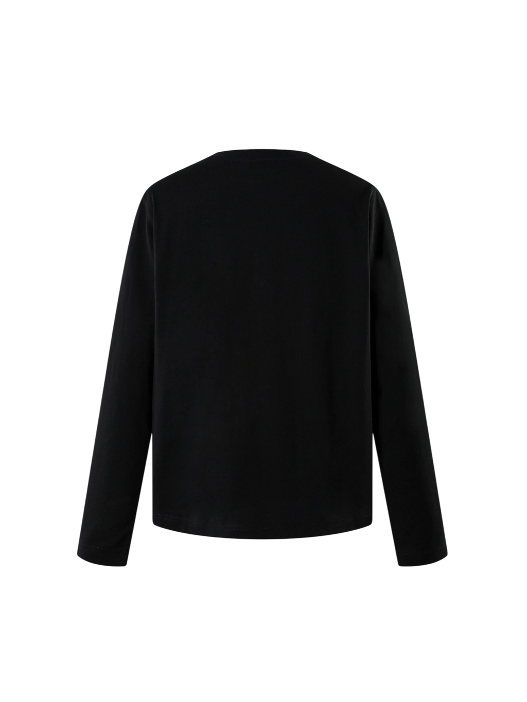 Black Luminous Dawn long-sleeve tee, plain back view