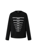 Black Luminous Dawn slogan print long-sleeve tee, front view