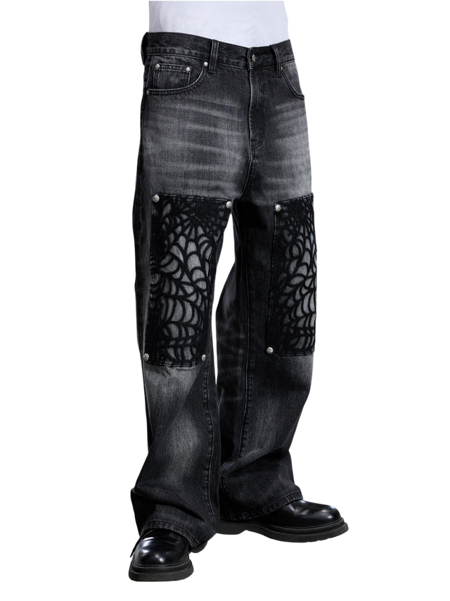 COBWEB STRAIGHT-LEG JEANS