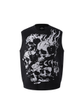Black TBHNP Wraith Rhinestone Sweater Vest, front product view.