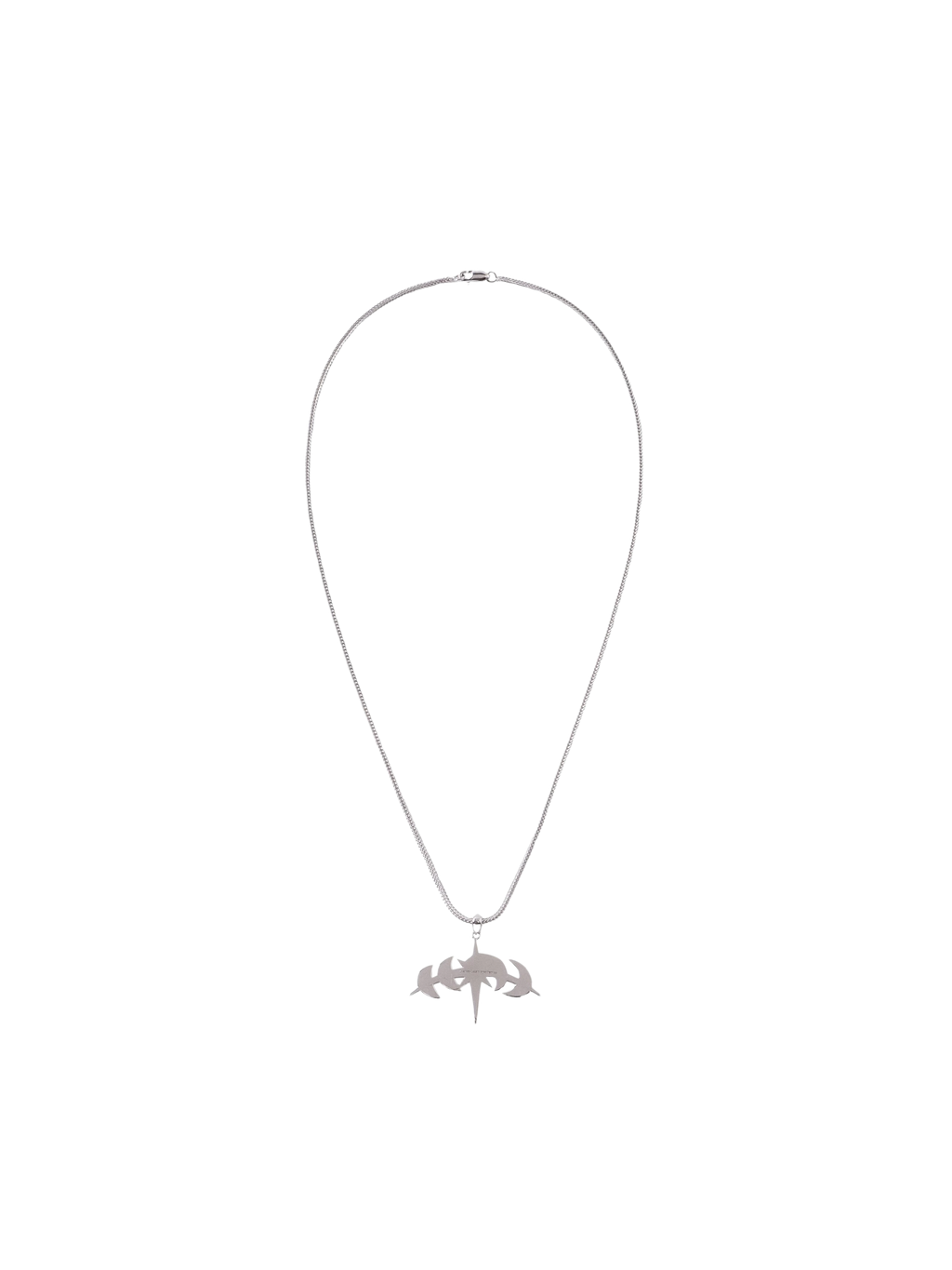 Silver Star Moon necklace with 500 mm chain, full product view