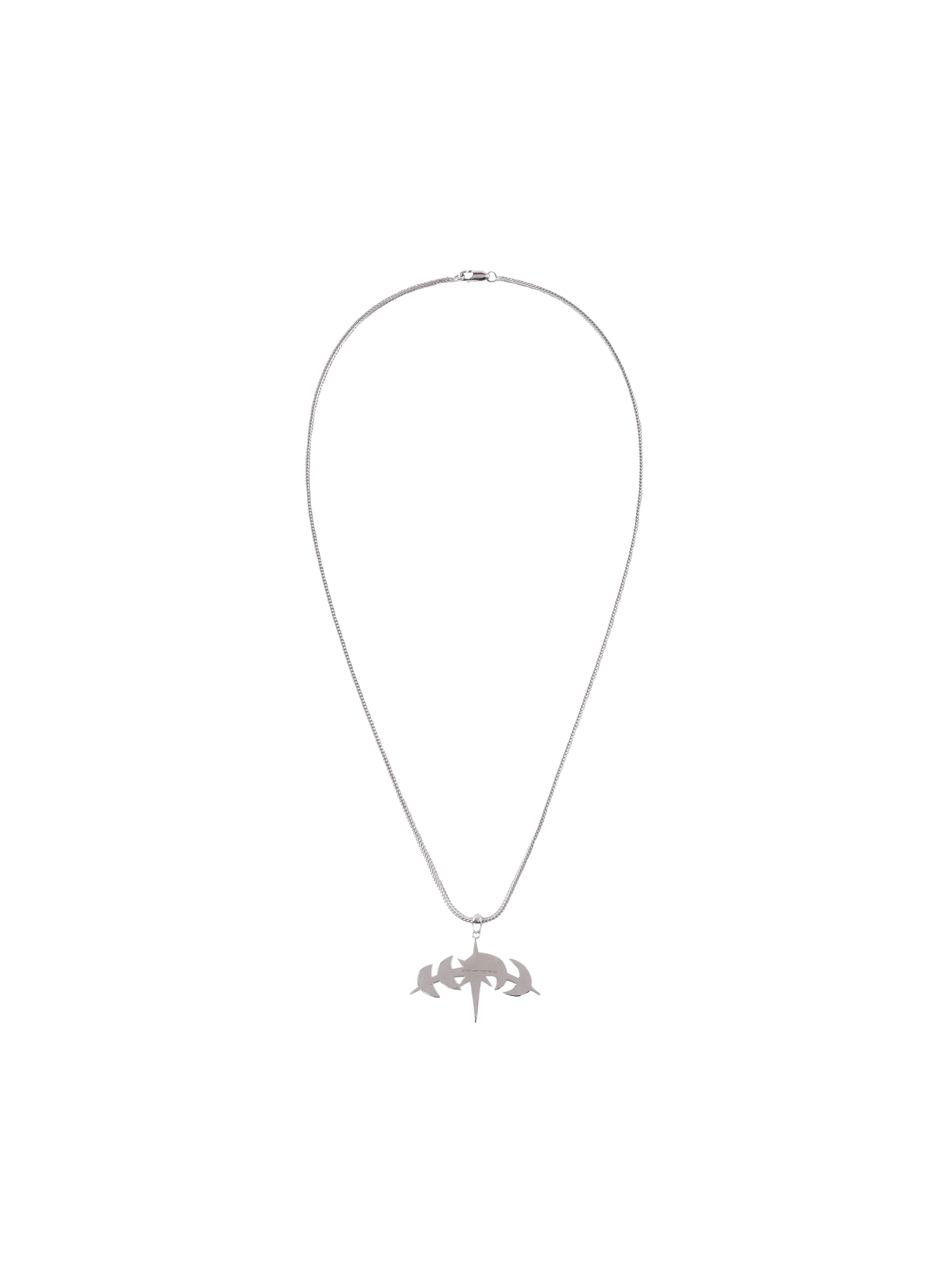 Silver Star Moon necklace with 500 mm chain, full product view