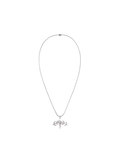 Silver Luminous Dawn Star Moon cubic zirconia necklace, full product view
