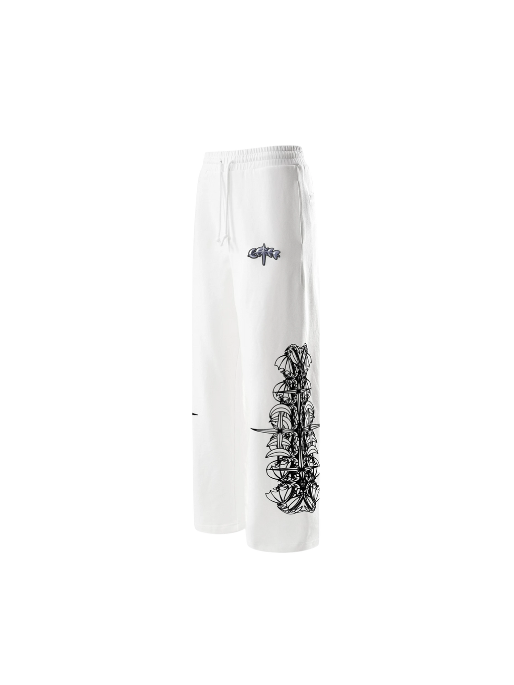 Off White Luminous Dawn flocked pants with drawstring waist