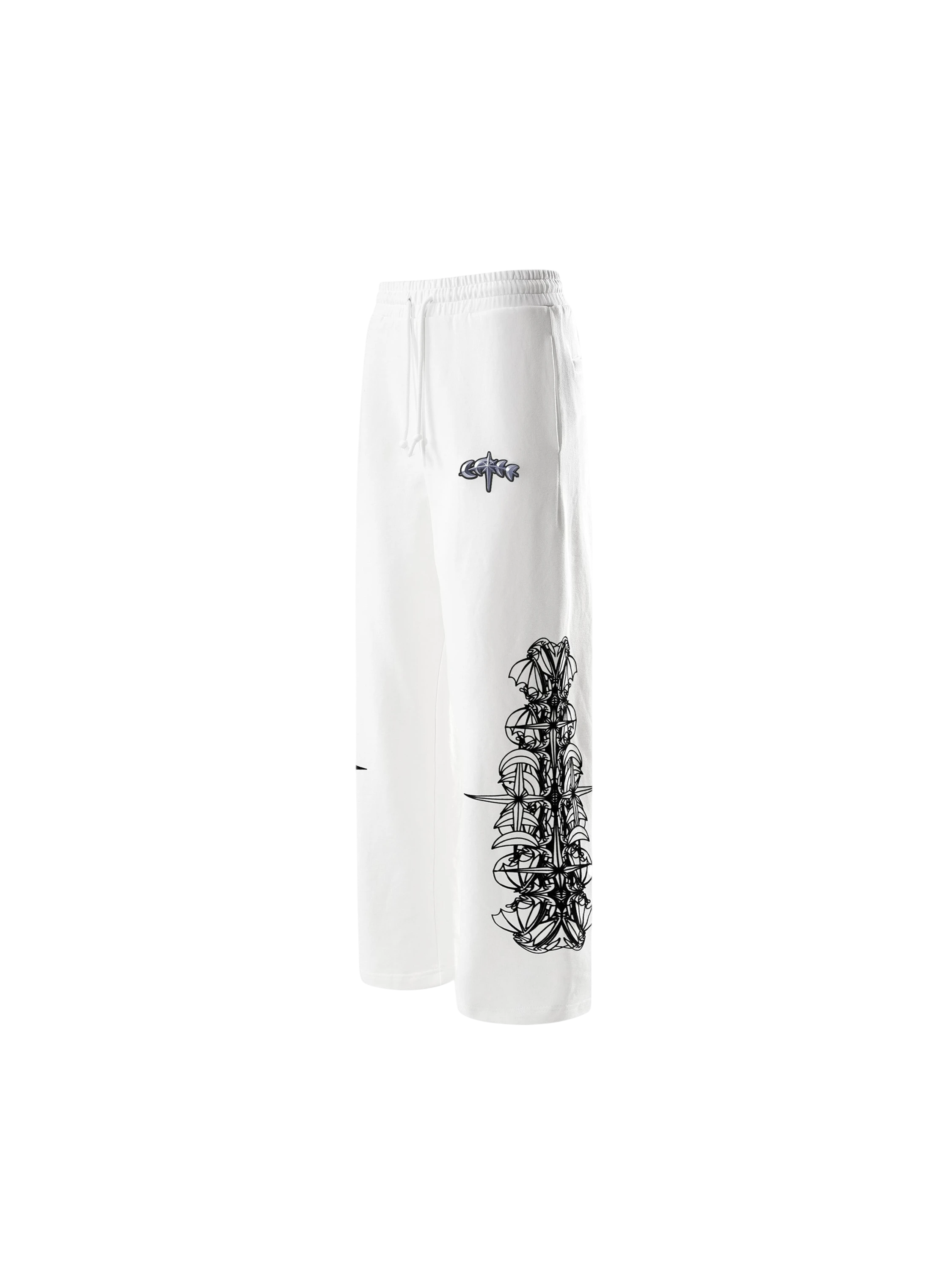 Off White Luminous Dawn flocked pants with drawstring waist