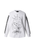 Off White Luminous Dawn Ghost & Knight flocked long-sleeve tee, front view