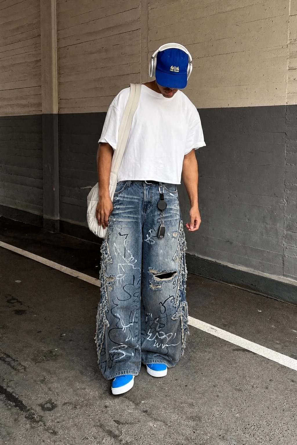 LUMINOUS DAWN GRAFFITI BAGGY 牛仔褲 — NO PATIENCE CLUB look 7
