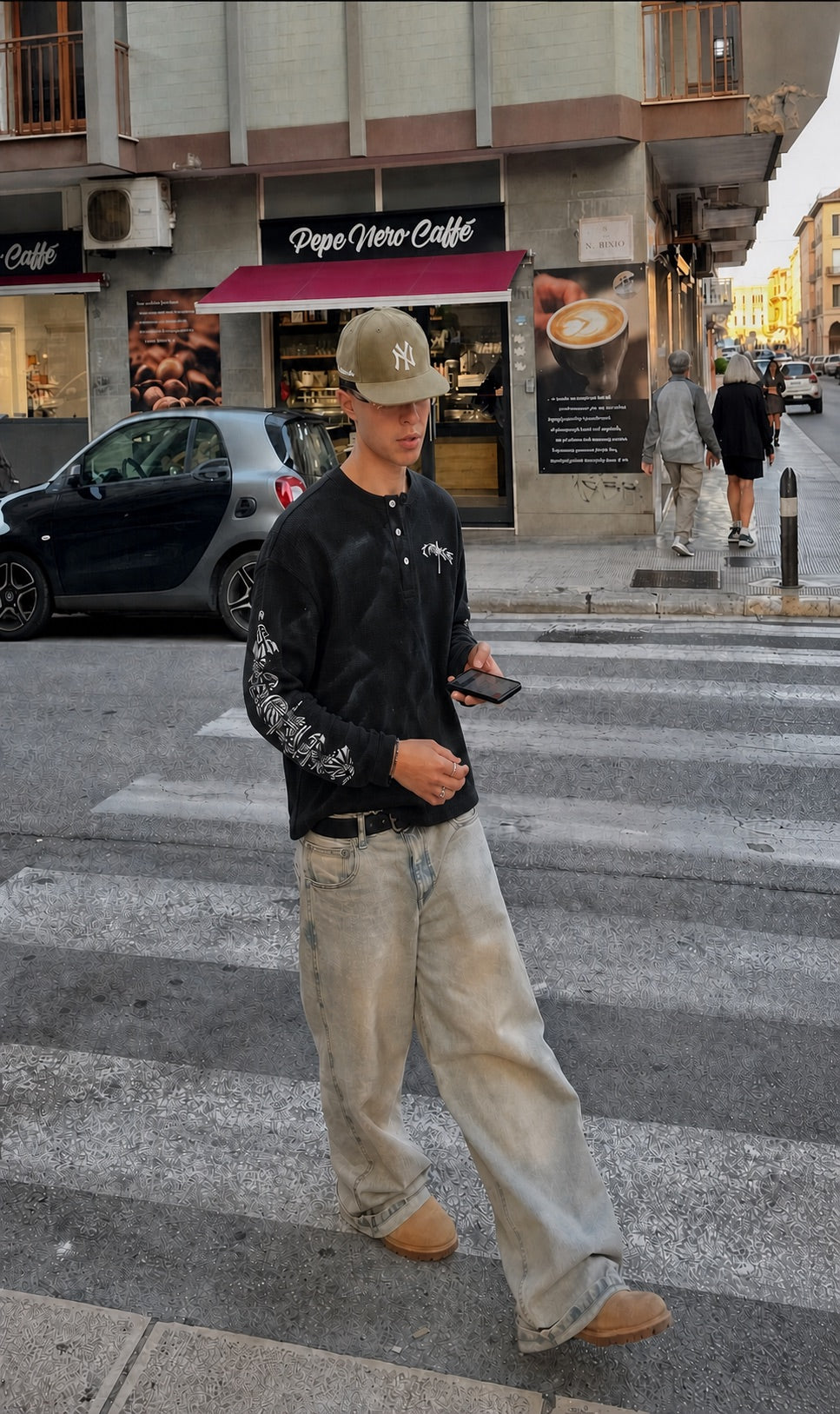 LUMINOUS DAWN WAFFLE-KNIT HENLEY 長袖 Tee — NO PATIENCE CLUB look 6