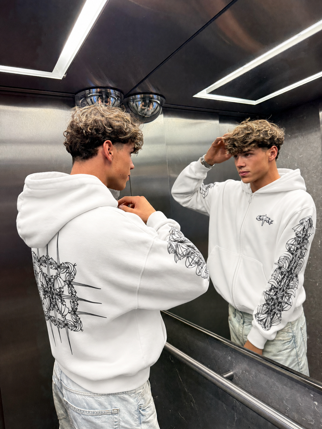 ASTRAL LOGO ZIP-UP HOODIE — NO PATIENCE CLUB look 8