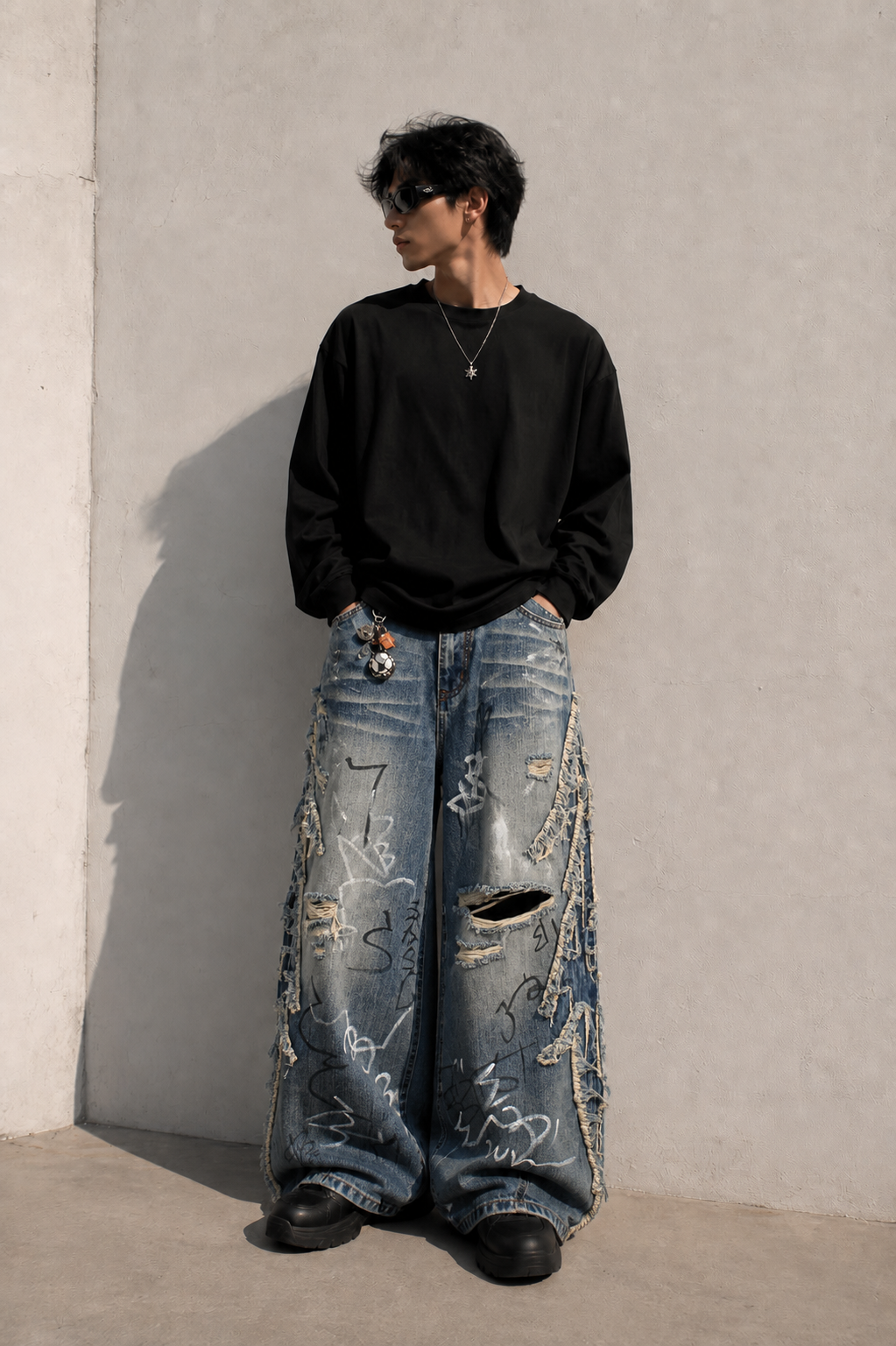 GRAFFITI BAGGY JEANS — NO PATIENCE CLUB look 6