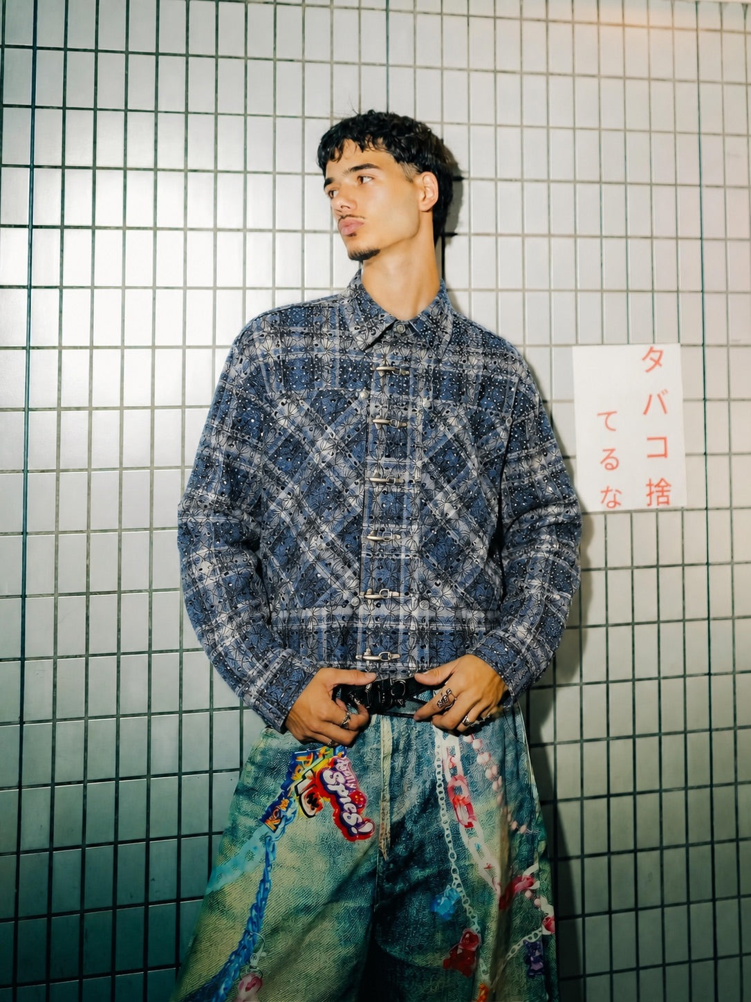 SHADOWBAT BUCKLE PLAID SHIRT — NO PATIENCE CLUB look 5