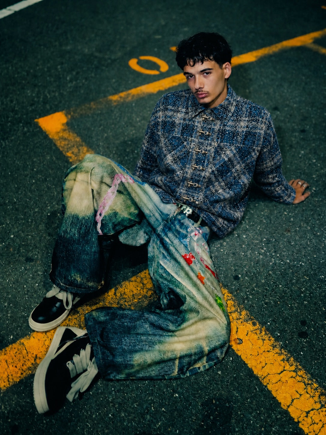 SHADOWBAT BUCKLE PLAID SHIRT — NO PATIENCE CLUB look 6